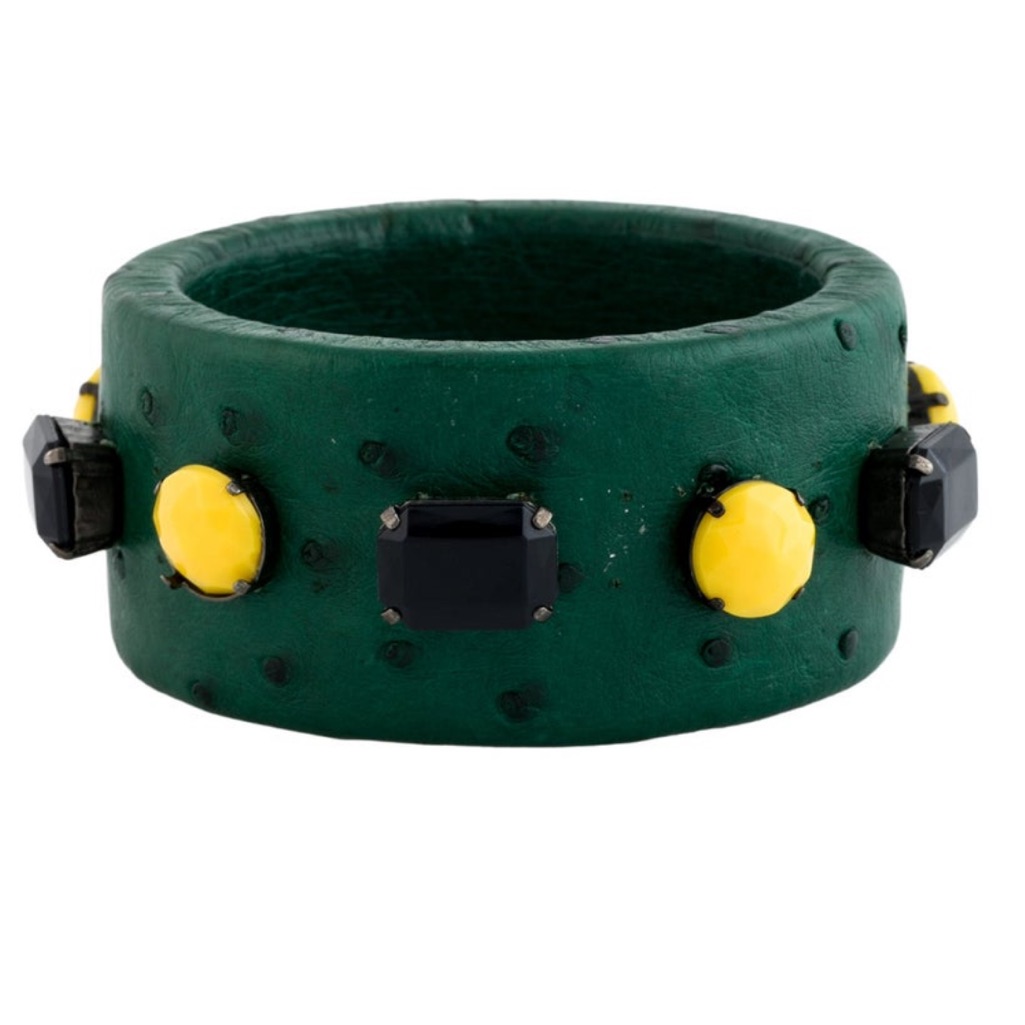 Prada Green Ostrich Bangle 550$